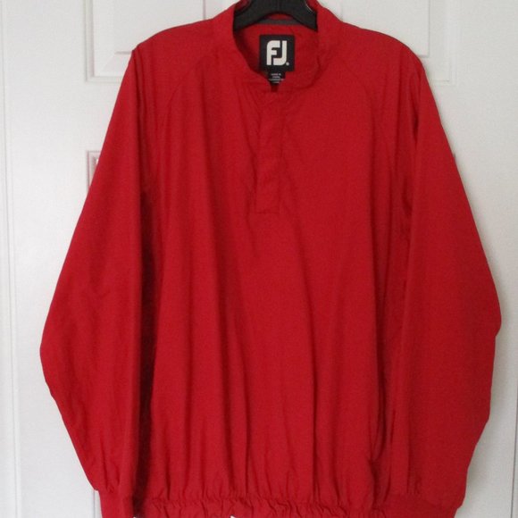 FootJoy Mens L/S  Red 1/4 Snap Golf Windbreaker NWOT - Medium - Picture 1 of 3